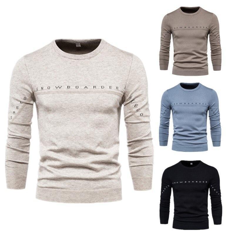 Pull tricoté pour homme, nouveau modèle, avec lettres cousues