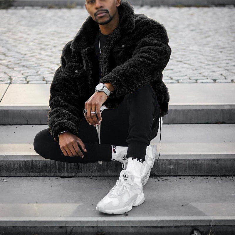 Veste ample noire de printemps pour homme stylée