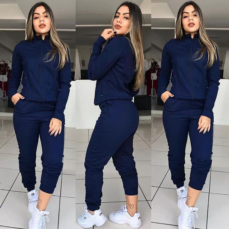 Ensemble deux pièces pour femme, couleur unie, manches longues, pantalon, tenue de sport décontractée bien lire les descriptions pour choisir votre grandeur