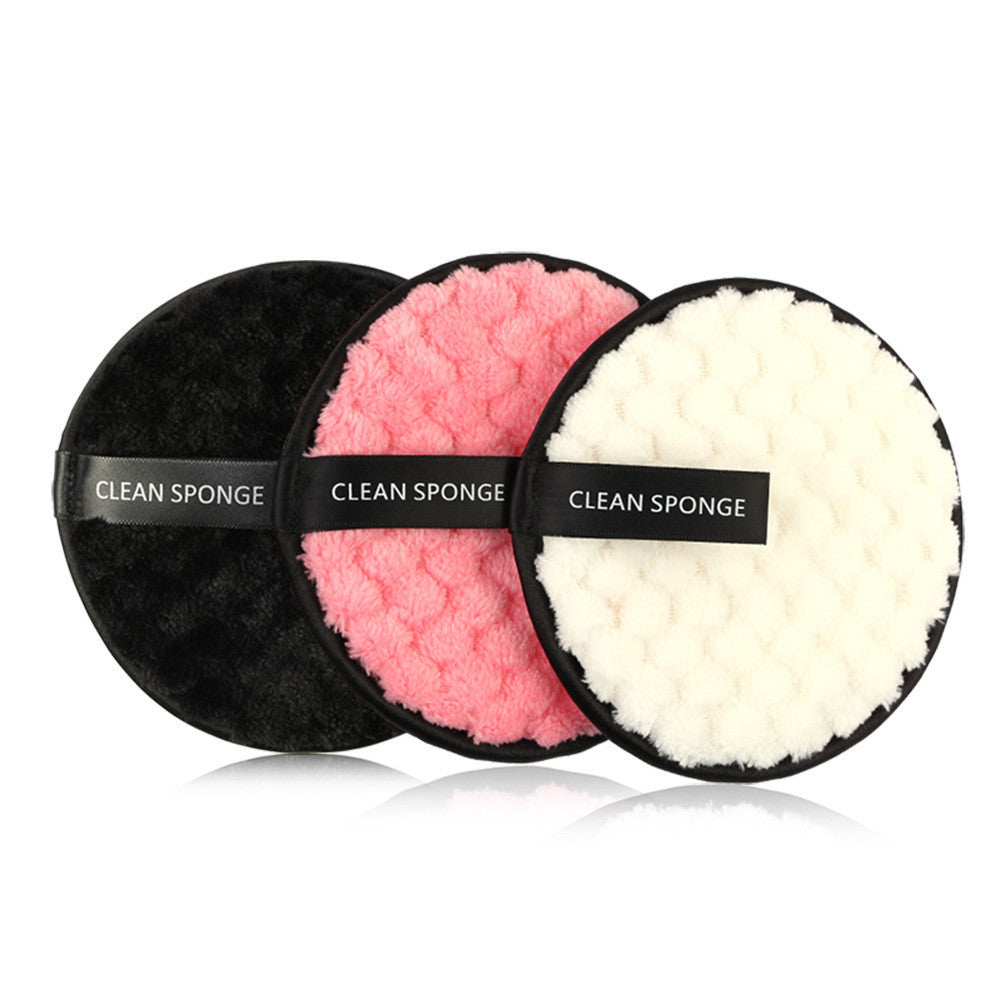 Éponge démaquillante magique ronde, à poils courts, pour lavage du visage et démaquillage