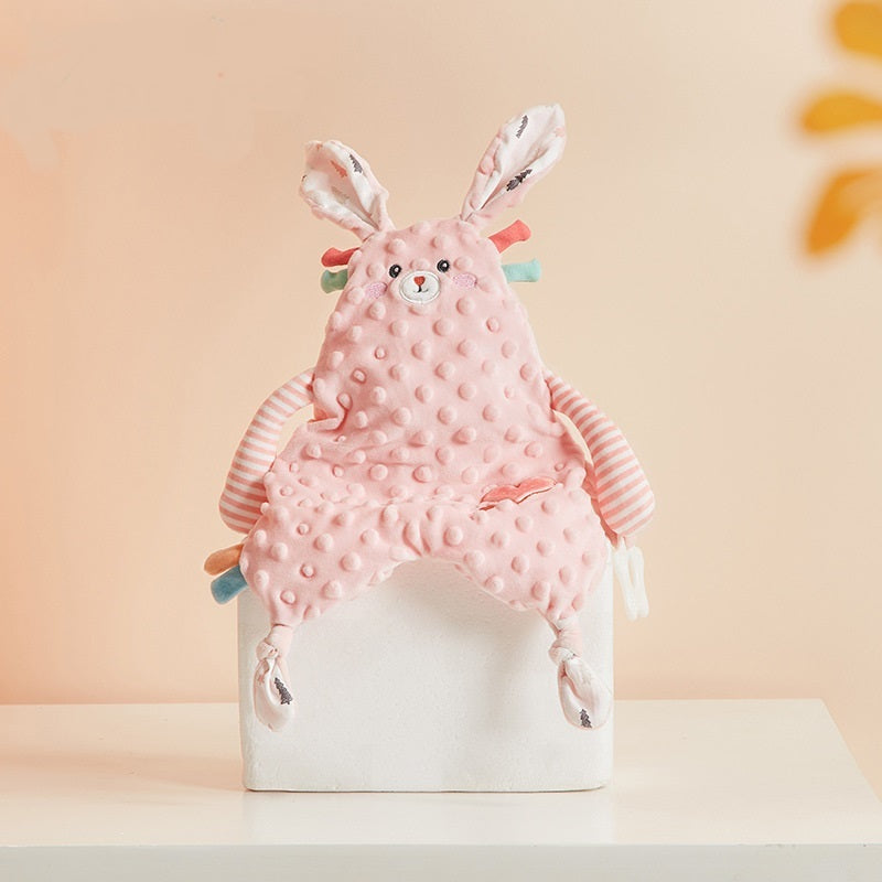 Serviette apaisante pour bébé, anneau de dentition, oreilles de lapin Kawaii, serviette pour le visage du nouveau-né, serviette de confort pour bébé, tout-petit, serviette de câlin, jouets de poupée