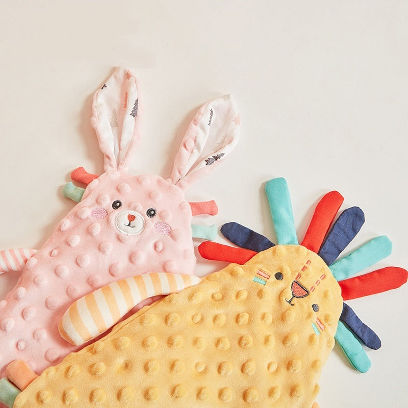 Serviette apaisante pour bébé, anneau de dentition, oreilles de lapin Kawaii, serviette pour le visage du nouveau-né, serviette de confort pour bébé, tout-petit, serviette de câlin, jouets de poupée