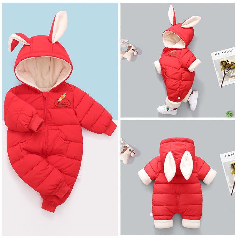 Combinaison chaude à capuche avec motif dessin animé