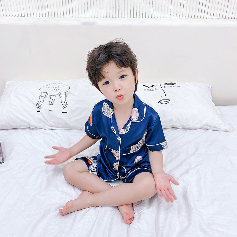 Ensemble de pyjama pour enfants en soie imprimée de dessin animé.bien lire les descriptions sur chaque article pour choisir la bonne grandeur.