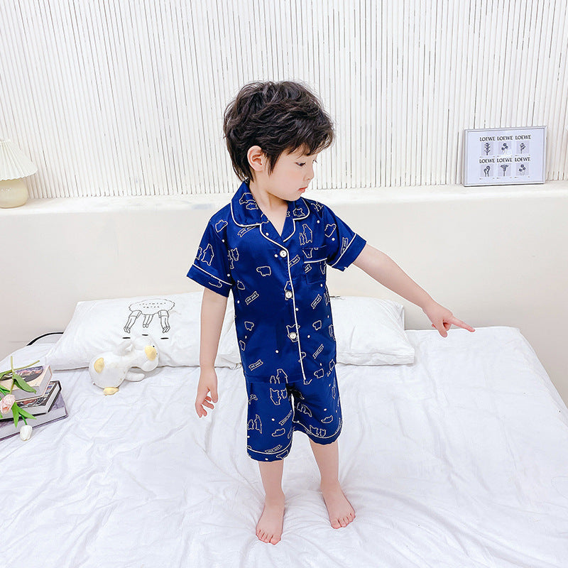 Ensemble de pyjama pour enfants en soie imprimée de dessin animé.bien lire les descriptions sur chaque article pour choisir la bonne grandeur.