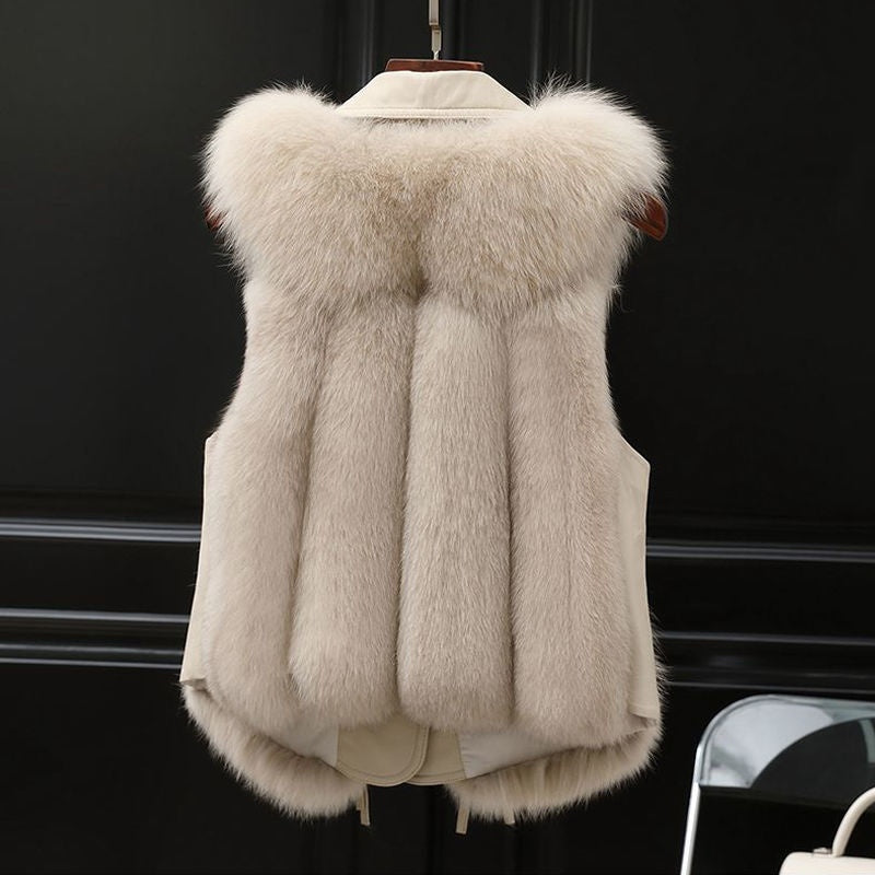 Gilet en fourrure court pour femme, manteau en fourrure artificielle, élégant et chaud, nouvelle collection automne et hiver