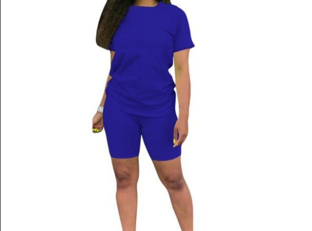 Combinaison de sport décontractée deux pièces pour femme, couleur unie
