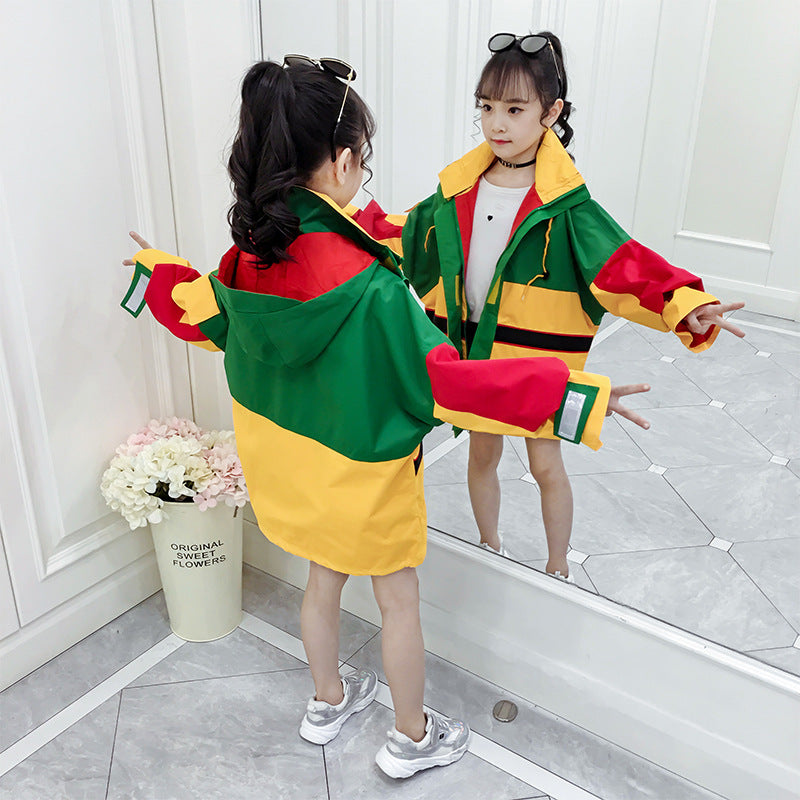 Colorblock Hooded Jacket Windbreaker