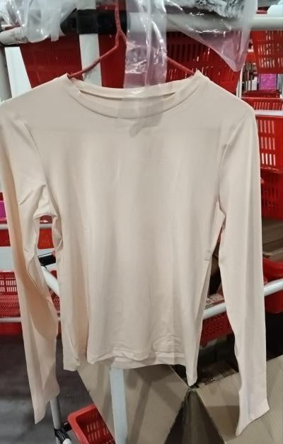 T-shirt slim décontracté à col rond pour femme