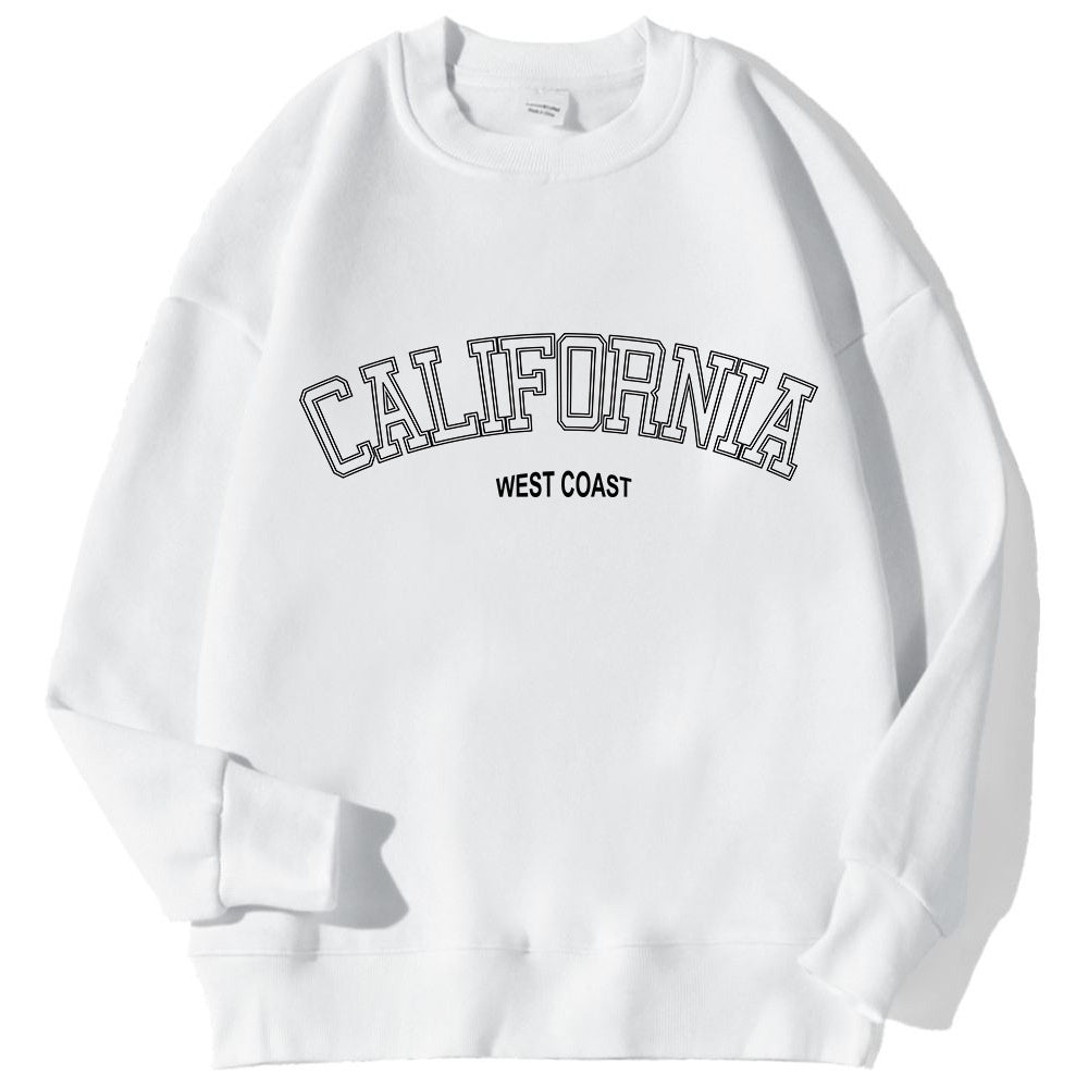 Sweat-shirt imprimé à col rond pour femme grande California doux stylée et confortable.