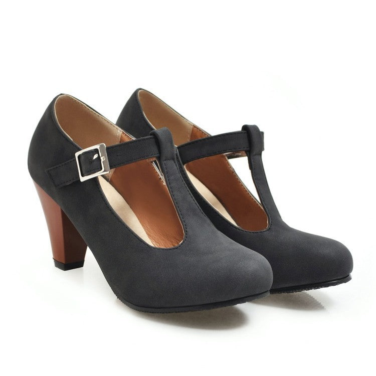 Women's Shoes Spring And Autumn Buckle T-strap
