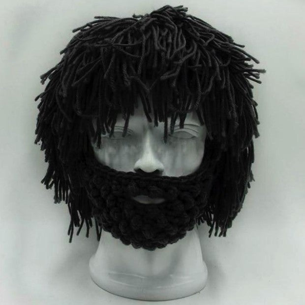 Chapeaux en laine tricotés faits à la main pour fête d'Halloween, barbe, perruques pour hommes et femmes
