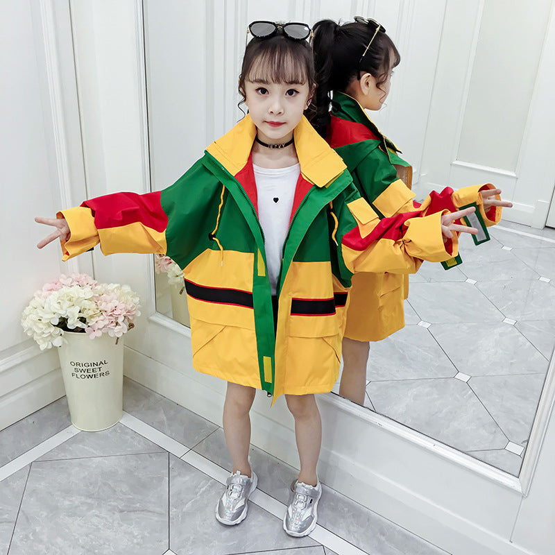 Colorblock Hooded Jacket Windbreaker