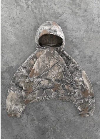 Pull ample à capuche imprimé pour femme, pull à manches longues