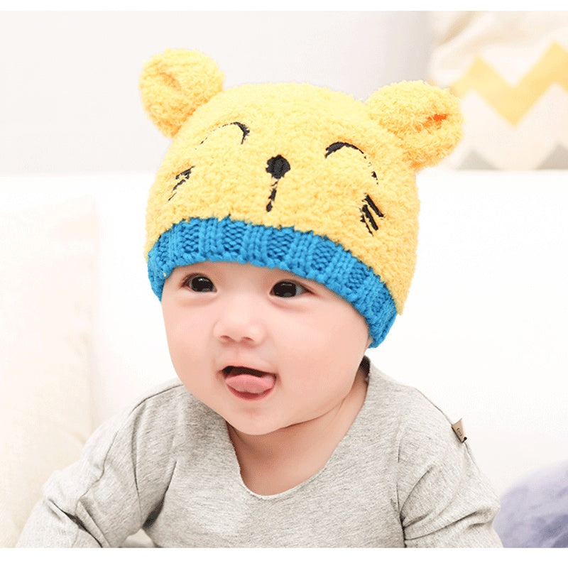 Tuque et foulard en laine,cute, chaud et confortable pour bébé