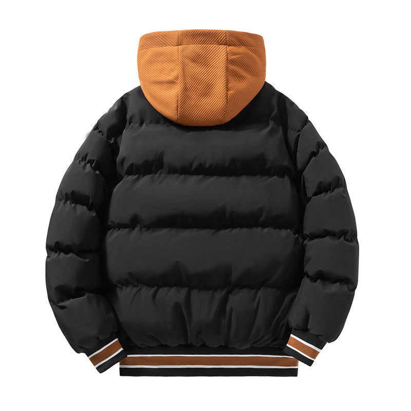 Manteau à capuche en coton pour homme et adolescent, veste chaude et solide avec fermeture éclair, style hiver