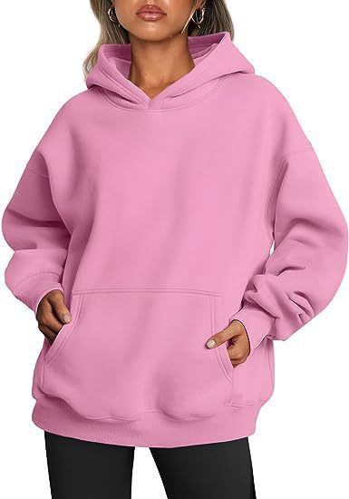 Sweats à capuche pour femmes avec poches, sweat-shirt tendance uni, pull à capuche surdimensionné, vêtements pour femmes