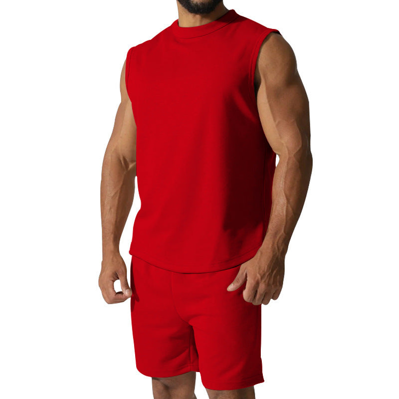 Sleeveless Sports Suit Men's Casual Thin Top Solid Color