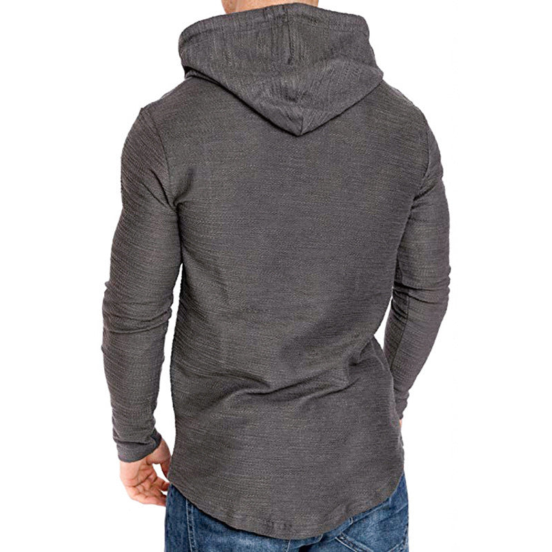 Sweat à capuche décontracté à manches longues pour homme, haut slim, t-shirt de sport