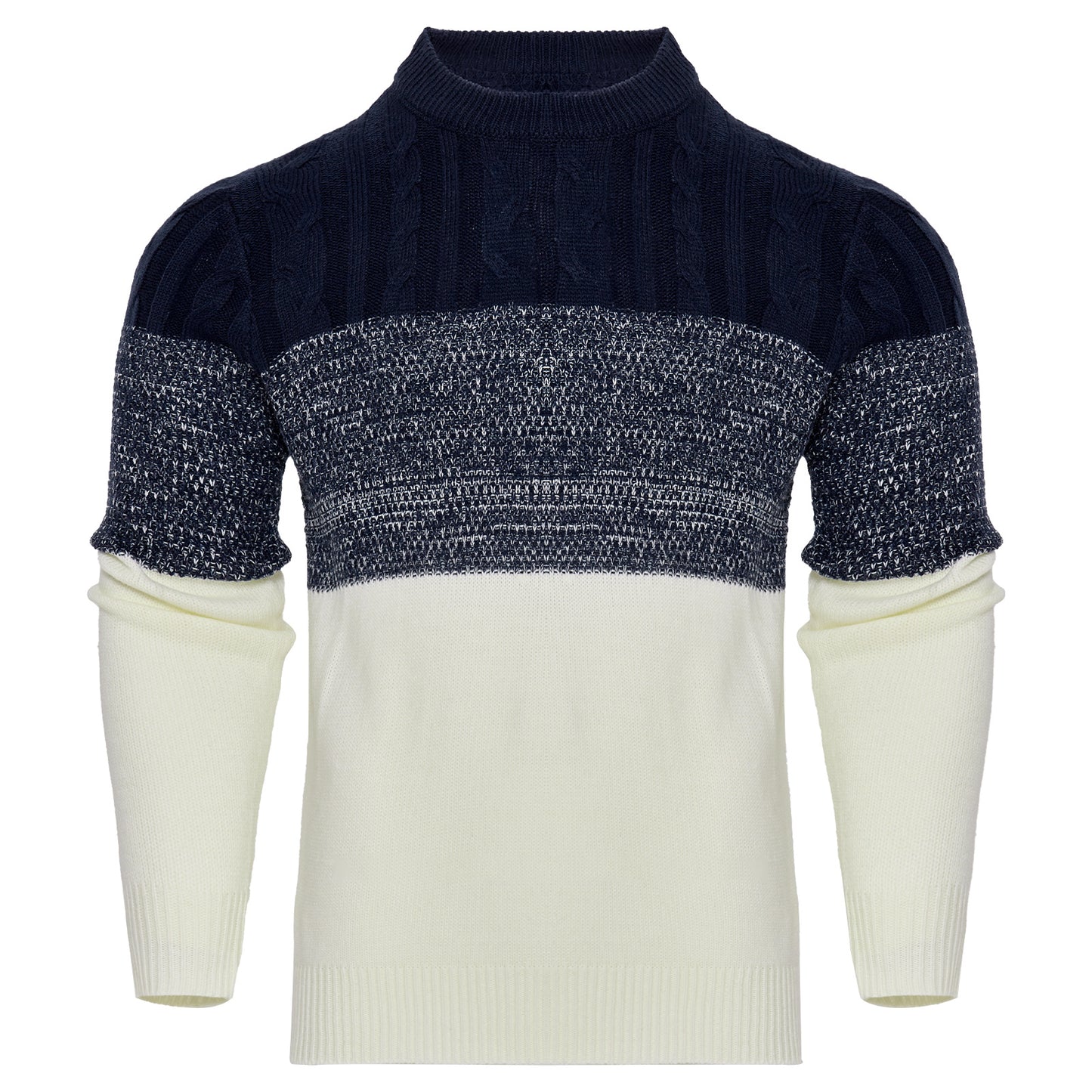 Pull décontracté à manches longues et blocs de couleurs pour homme