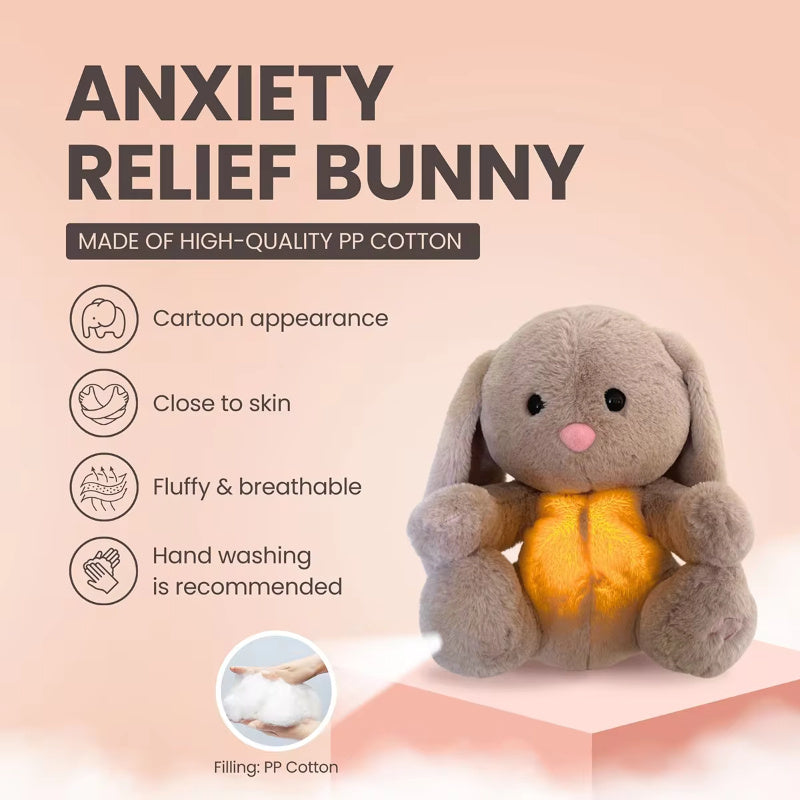 Lapin respirant, jouet apaisant peluche pour soulager l'anxiété et aider vos petits a dormir. Doudou lapin respirant pour nouveau-né et apaiser bébé.