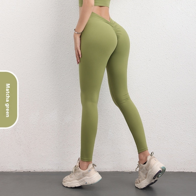 Pantalon de yoga tendance en V, taille haute, pour femme, pour le sport et le fitness