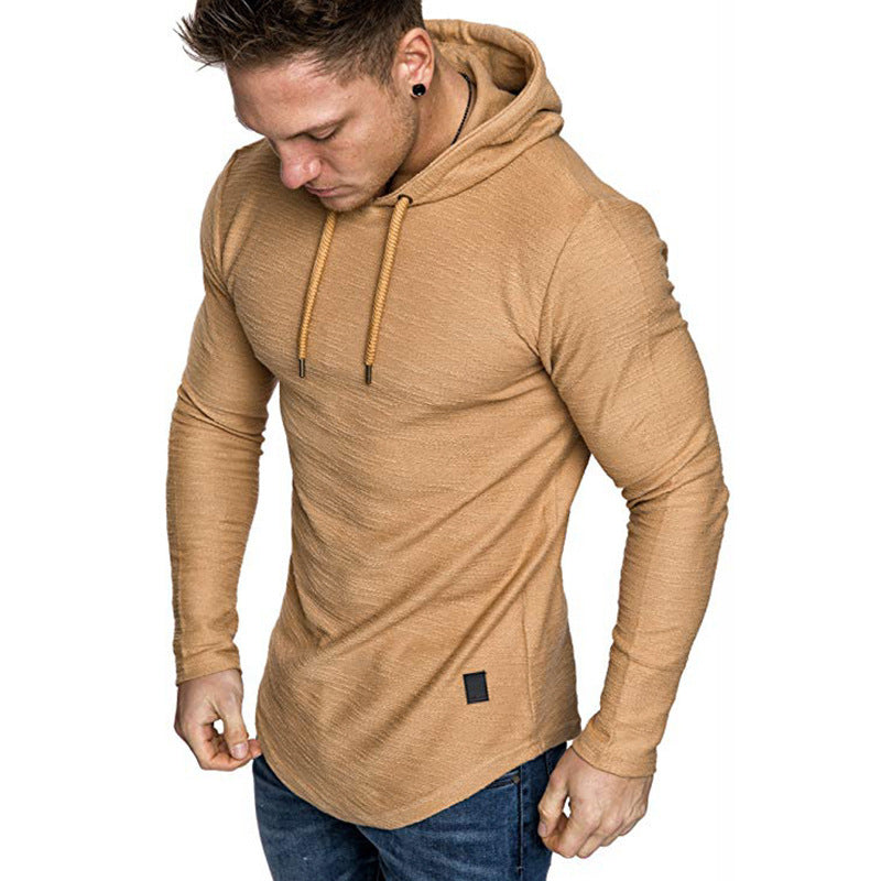 Sweat à capuche décontracté à manches longues pour homme, haut slim, t-shirt de sport