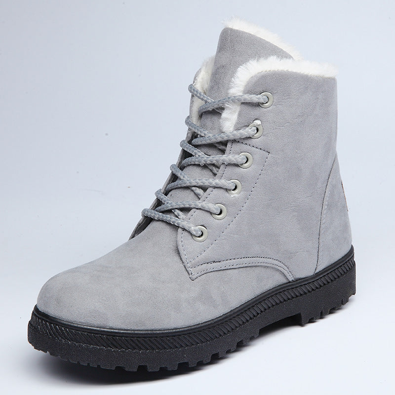 Bottes de neige d'hiver avec bottines en peluche chaudes pour femmes cute et cozy