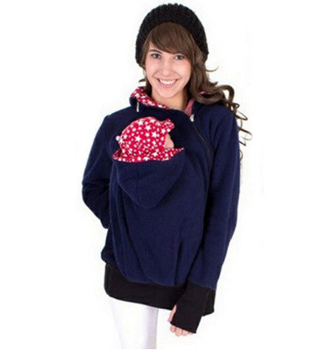 Manteau pull kangourou multifonction trois en un pour maman