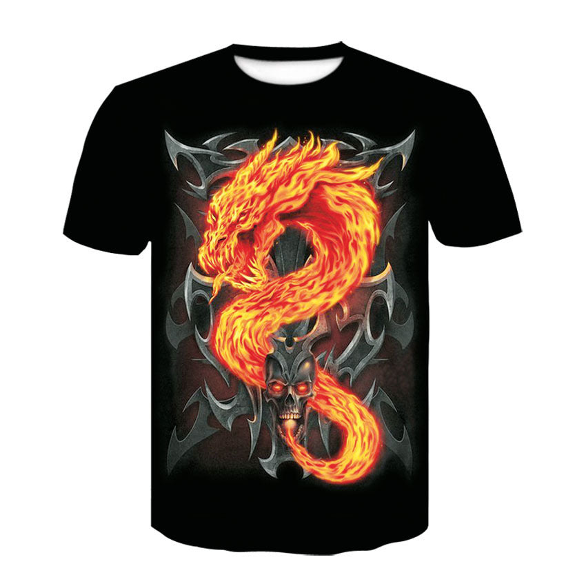T-shirt tendance à manches courtes pour homme, imprimé numérique 3D