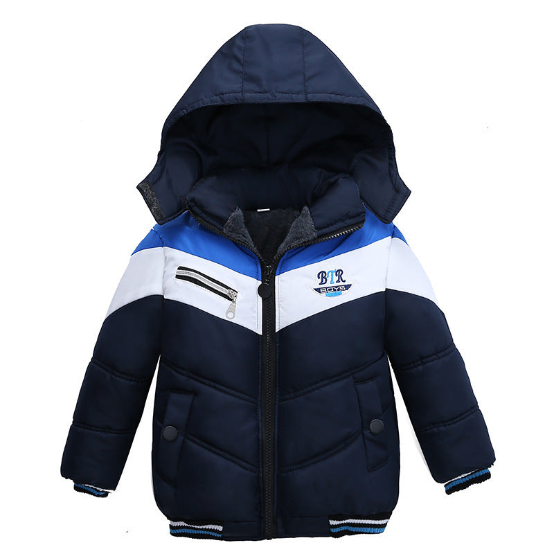 Veste matelassée à capuche et manches longues pour garçon confortable et chaude pour vos mini.