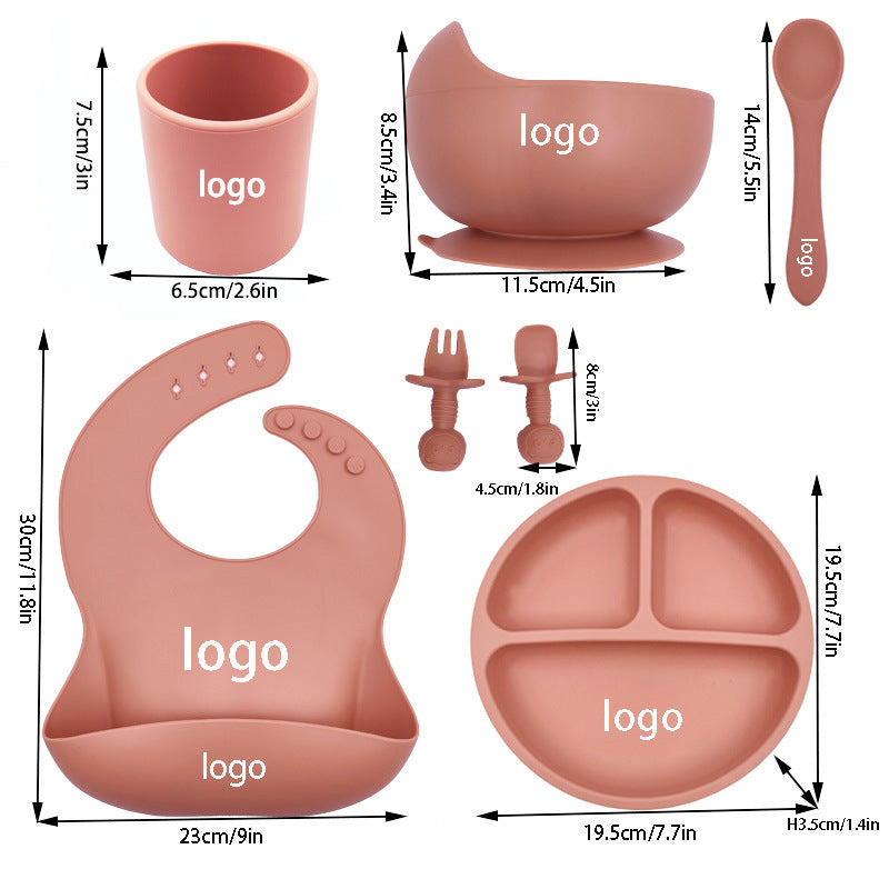 Couverts pour bébé, bavoir en silicone, tasse en silicone, cuillère