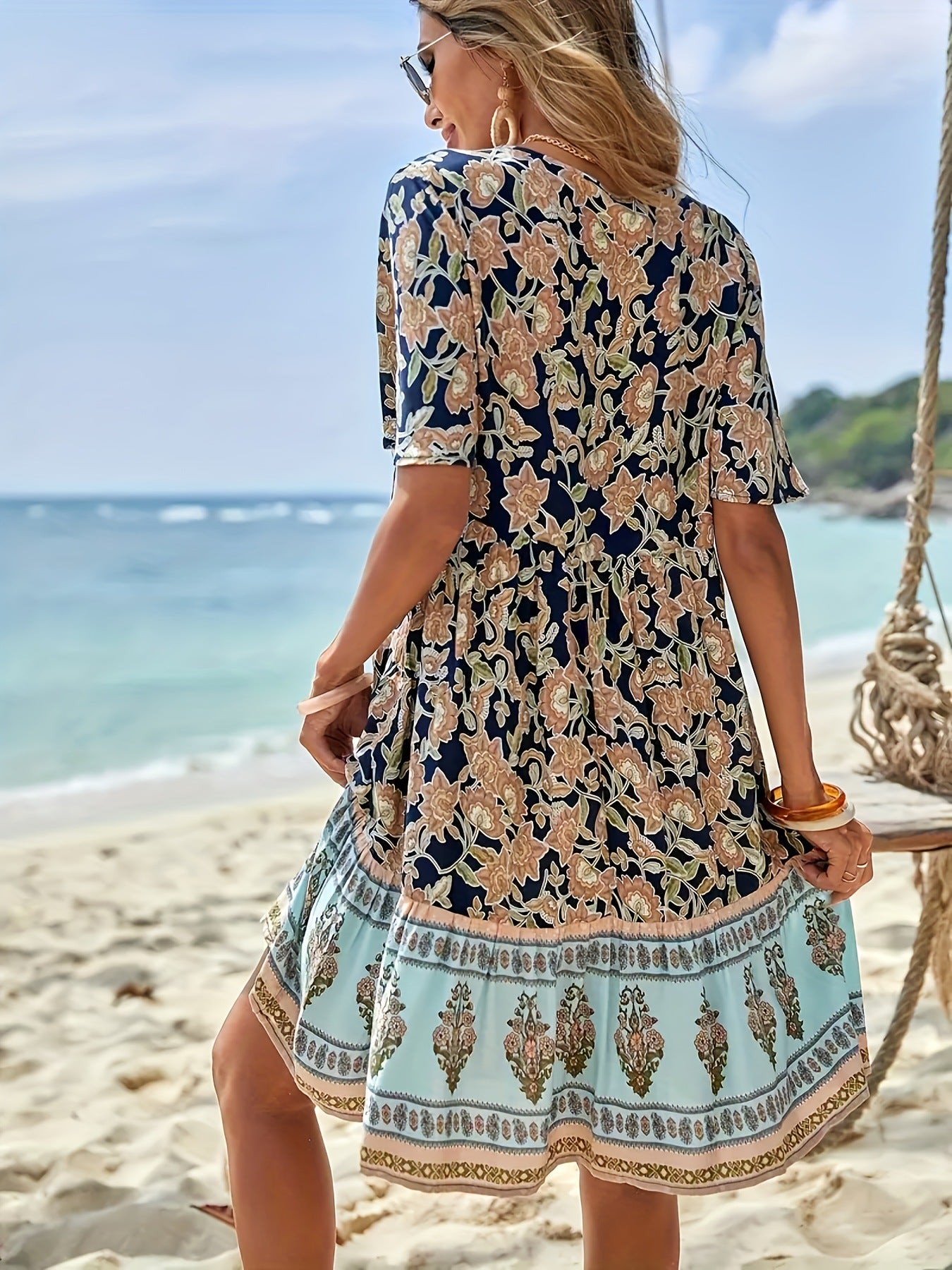 Robe imprimée élégante pour femme, personnalité tendance