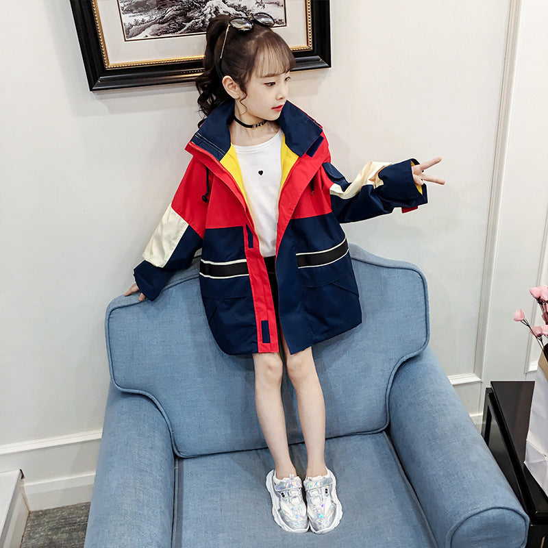 Colorblock Hooded Jacket Windbreaker