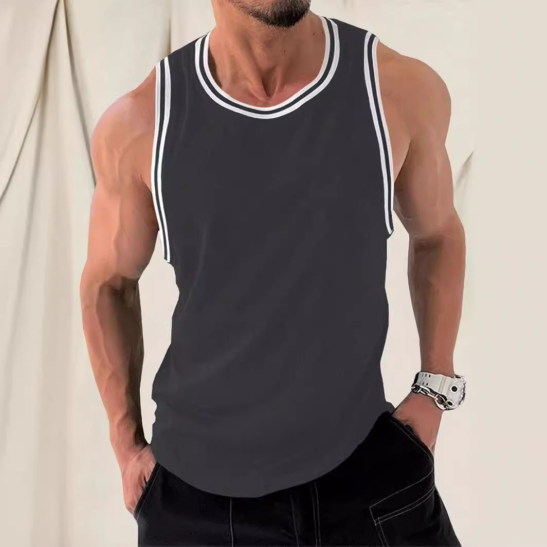 Gilet de sport ajusté en tricot à rayures verticales