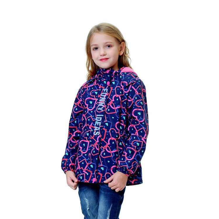 Waterproof Middle-aged Boy's Jacket, Mid-length Girl's Hooded Fashion Jacket