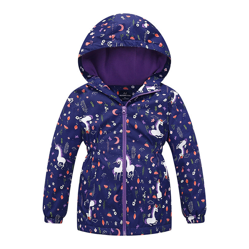 Mid-length Windbreaker Thickened Warmth Jacket Children's Style Jacket