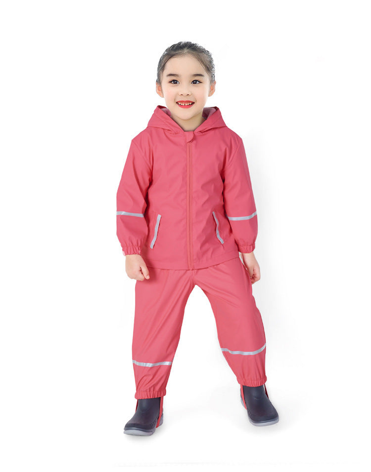 Thickened Plus Fleece Jacket Jacket Children Baby Waterproof And Windproof Raincoat