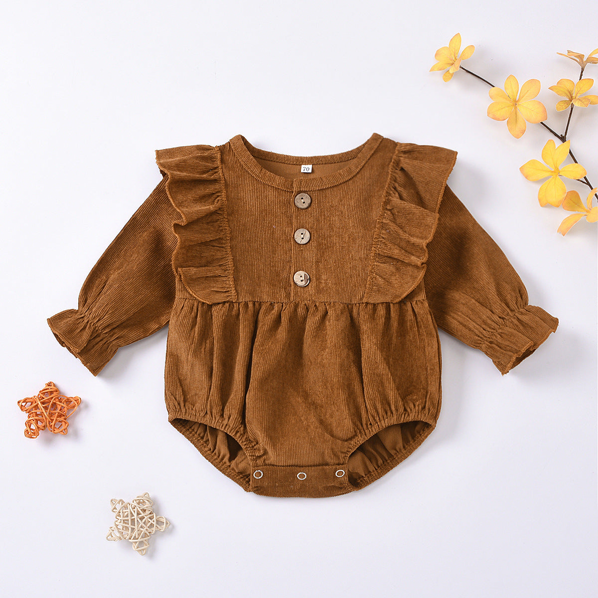 Corduroy Flying Sleeve Triangle Romper Spring And Autumn Romper