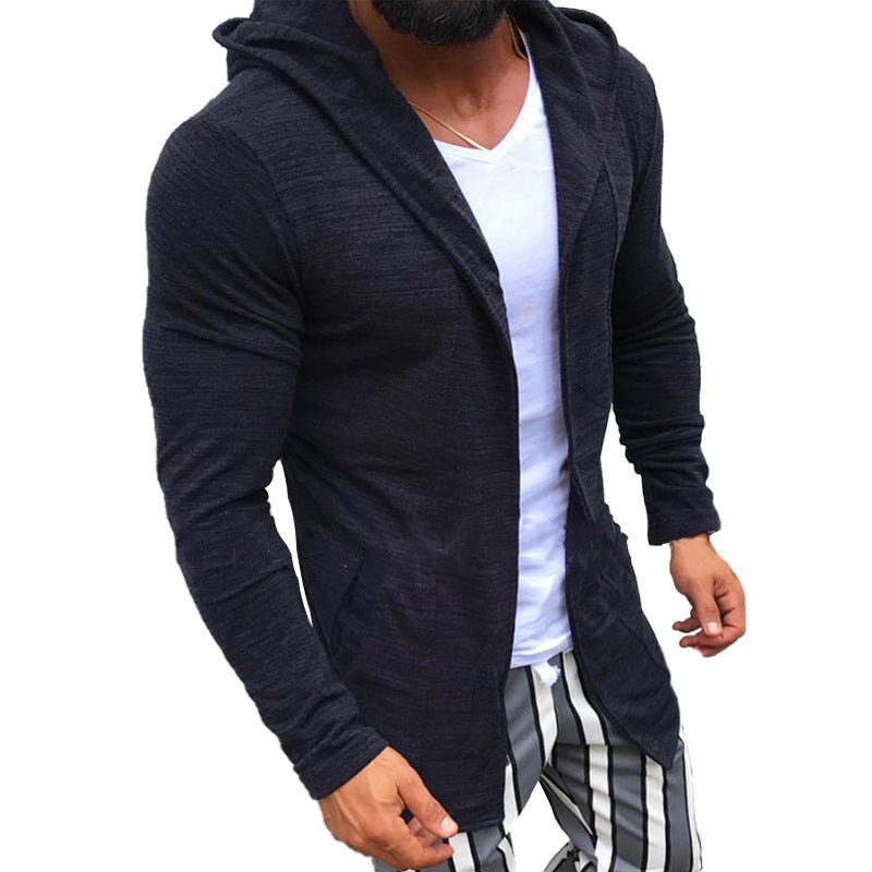 Pull cardigan à capuche à manches longues