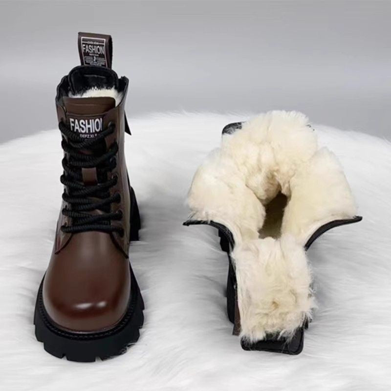 Womens Stylish Padded Insulated Boots With Thick Soles