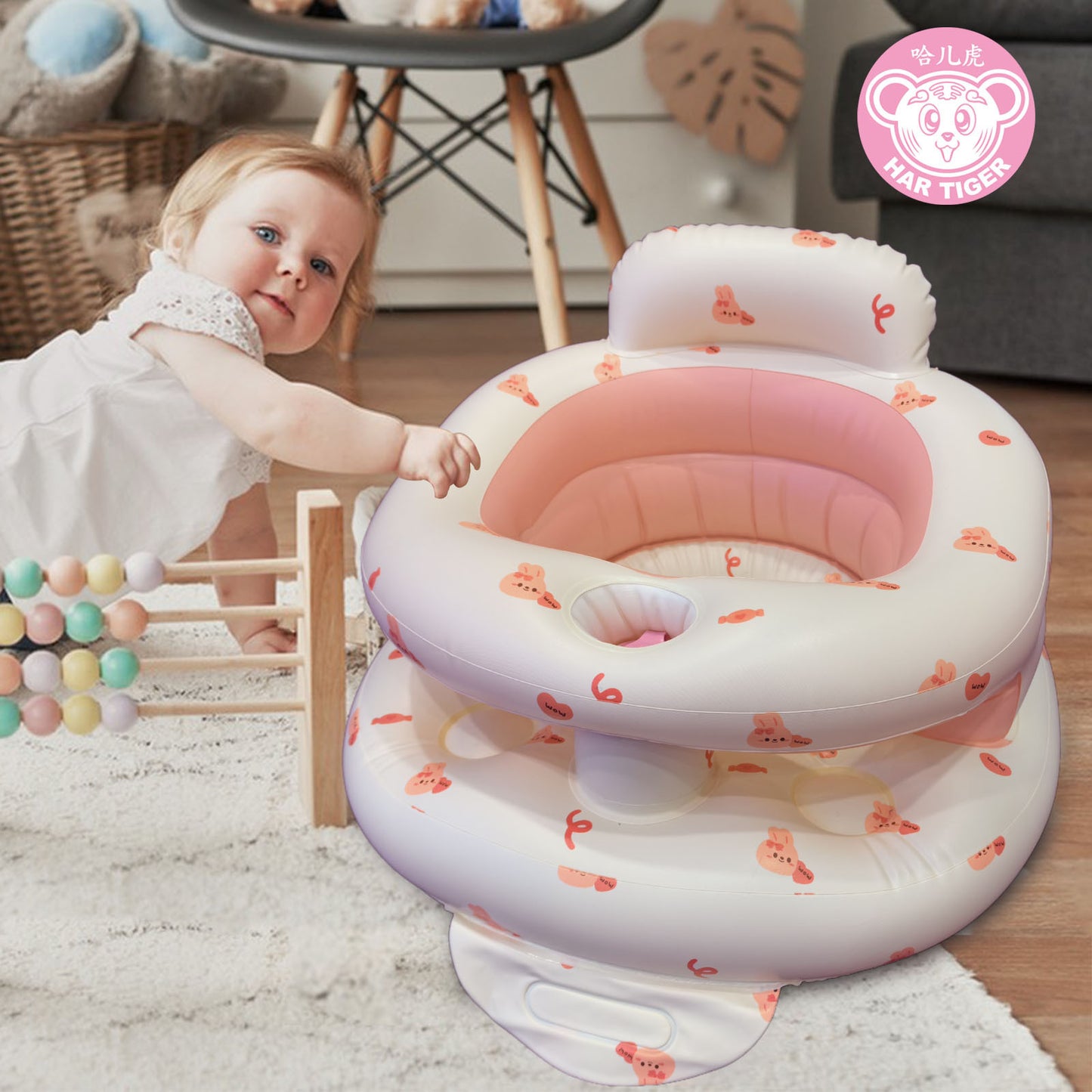 Chaise de salle à manger pour bébé Canapé gonflable pour bébé. Pratiques pour emporter n'importe ou et surtout très sécuritaire pour bébé