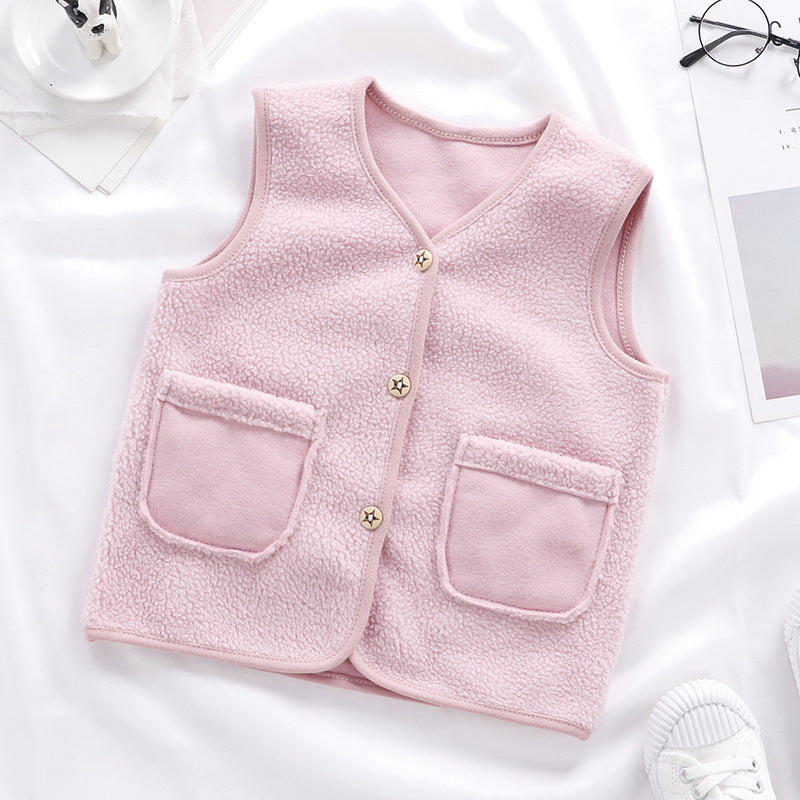 Padded Upper Cardigan To Keep Warm Children's Vest