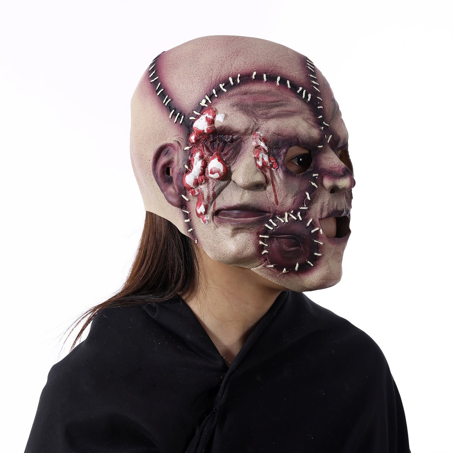 Masque d'horreur à trois faces pour Halloween, masque de cosplay