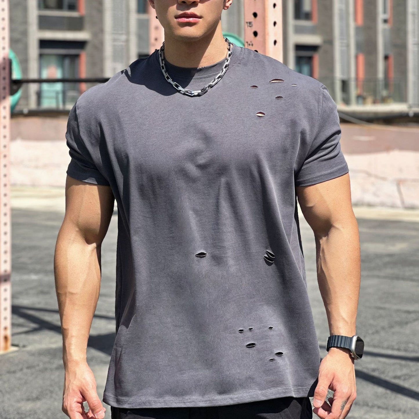 T-shirt de sport ample en coton à manches courtes pour homme bien lire les descriptions sur chaque article pour choisir votre grandeur