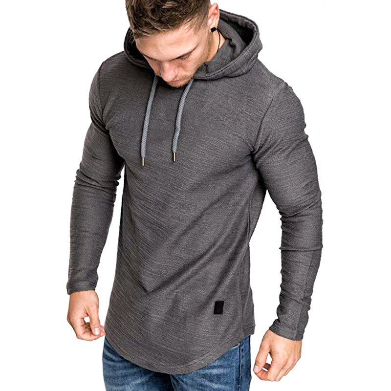 Sweat à capuche décontracté à manches longues pour homme, haut slim, t-shirt de sport