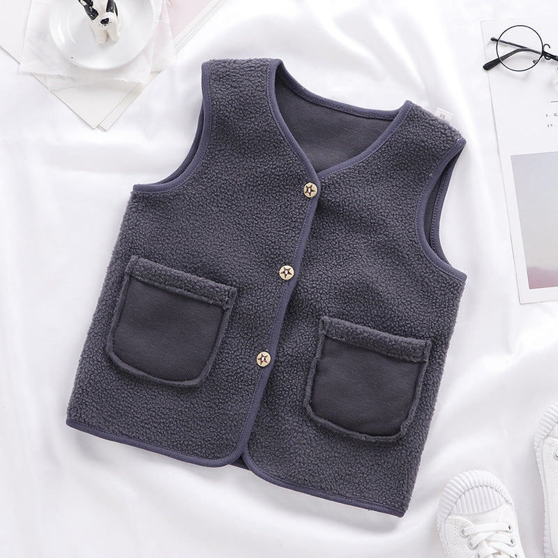 Padded Upper Cardigan To Keep Warm Children's Vest