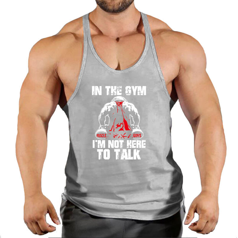 Débardeur d'été décontracté pour homme, chemise de sport à col rond, en forme de I, pour fitness