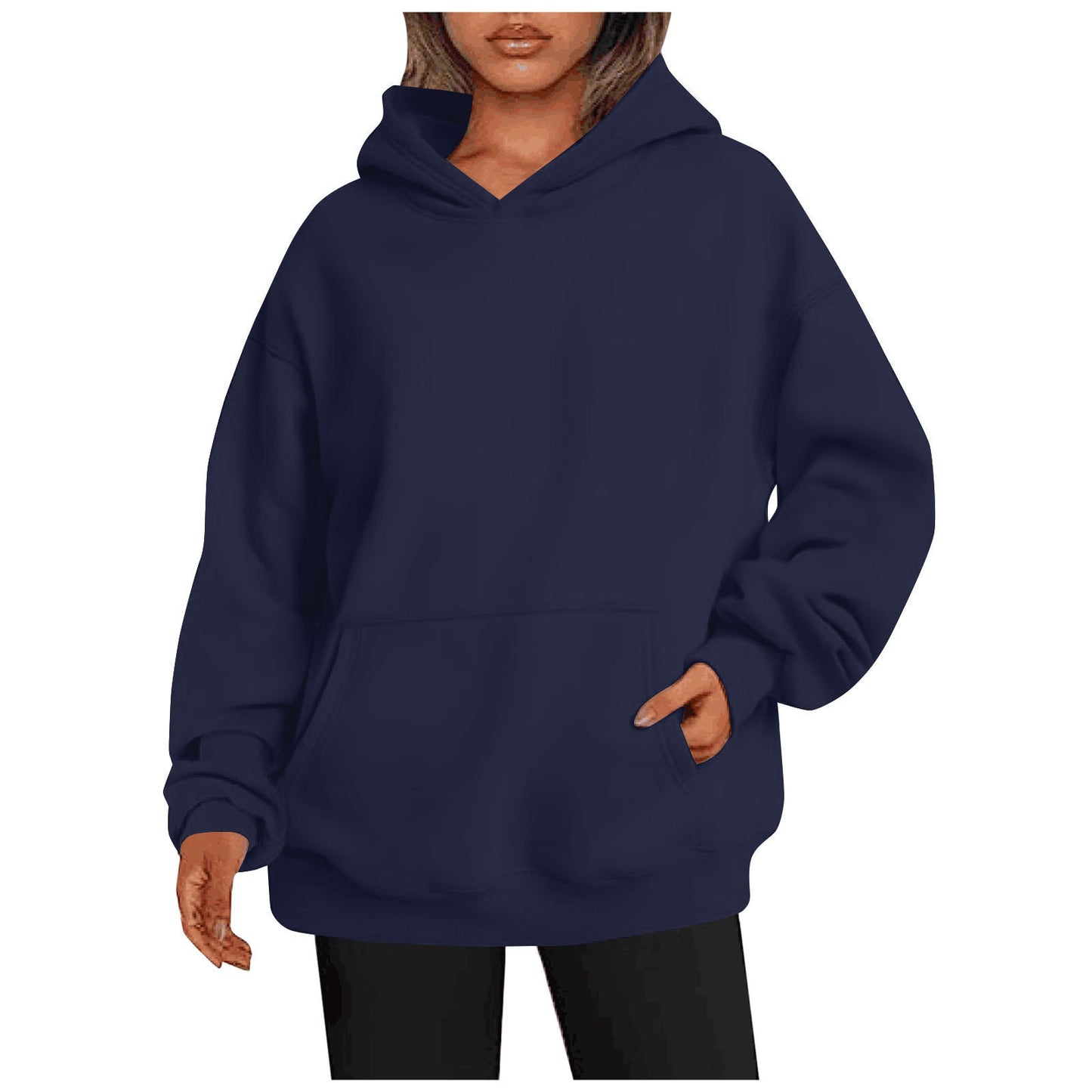 Sweats à capuche pour femmes avec poches, sweat-shirt tendance uni, pull à capuche surdimensionné, vêtements pour femmes