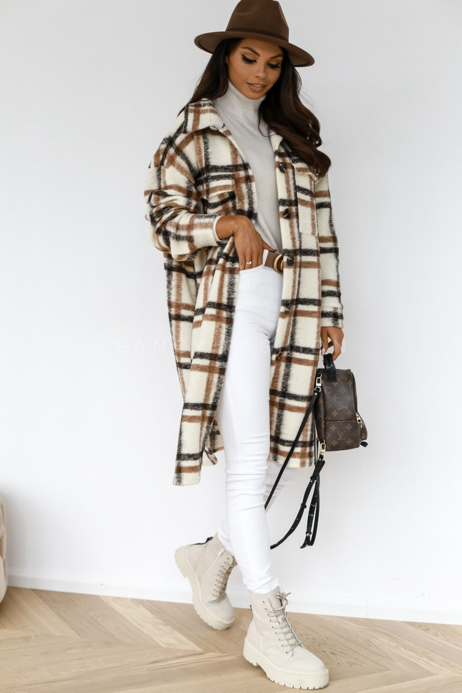 Manteau long en laine à carreaux, décontracté et chaud, à revers boutonnés bien lire les descriptions sur chaque article pour choisir votre bonne grandeur
